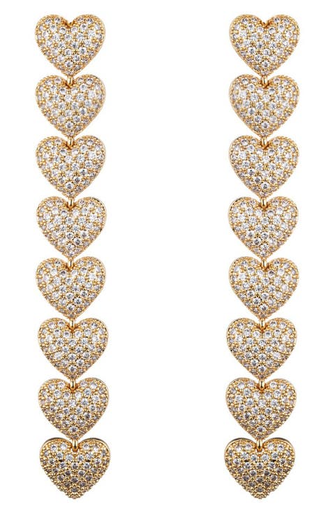 Mila Cubic Zirconia Heart Drop Earrings