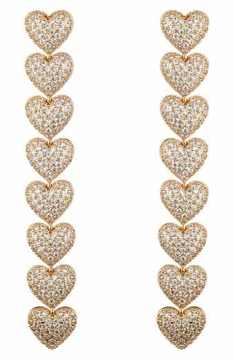 Mila Cubic Zirconia Heart Drop Earrings