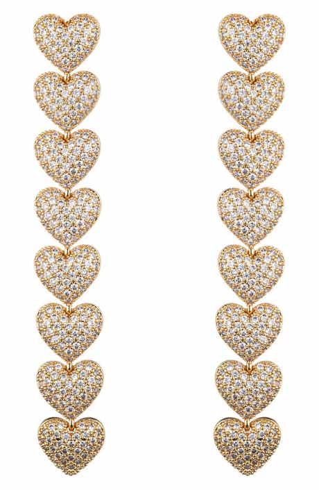 EYE CANDY LOS ANGELES Mila Cubic Zirconia Heart Drop Earrings