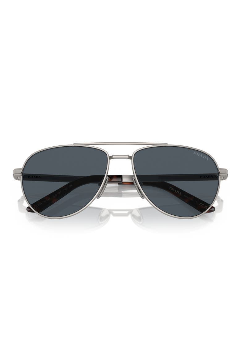 60mm Pilot Sunglasses, Alternate, color, MATTE GREY