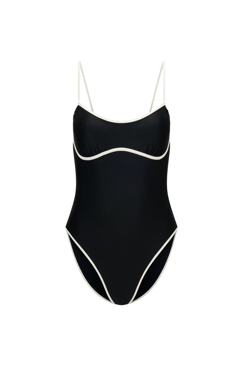 Adore Me Rye Swimwear One Piece Swimsuit, Alternate, color, Black