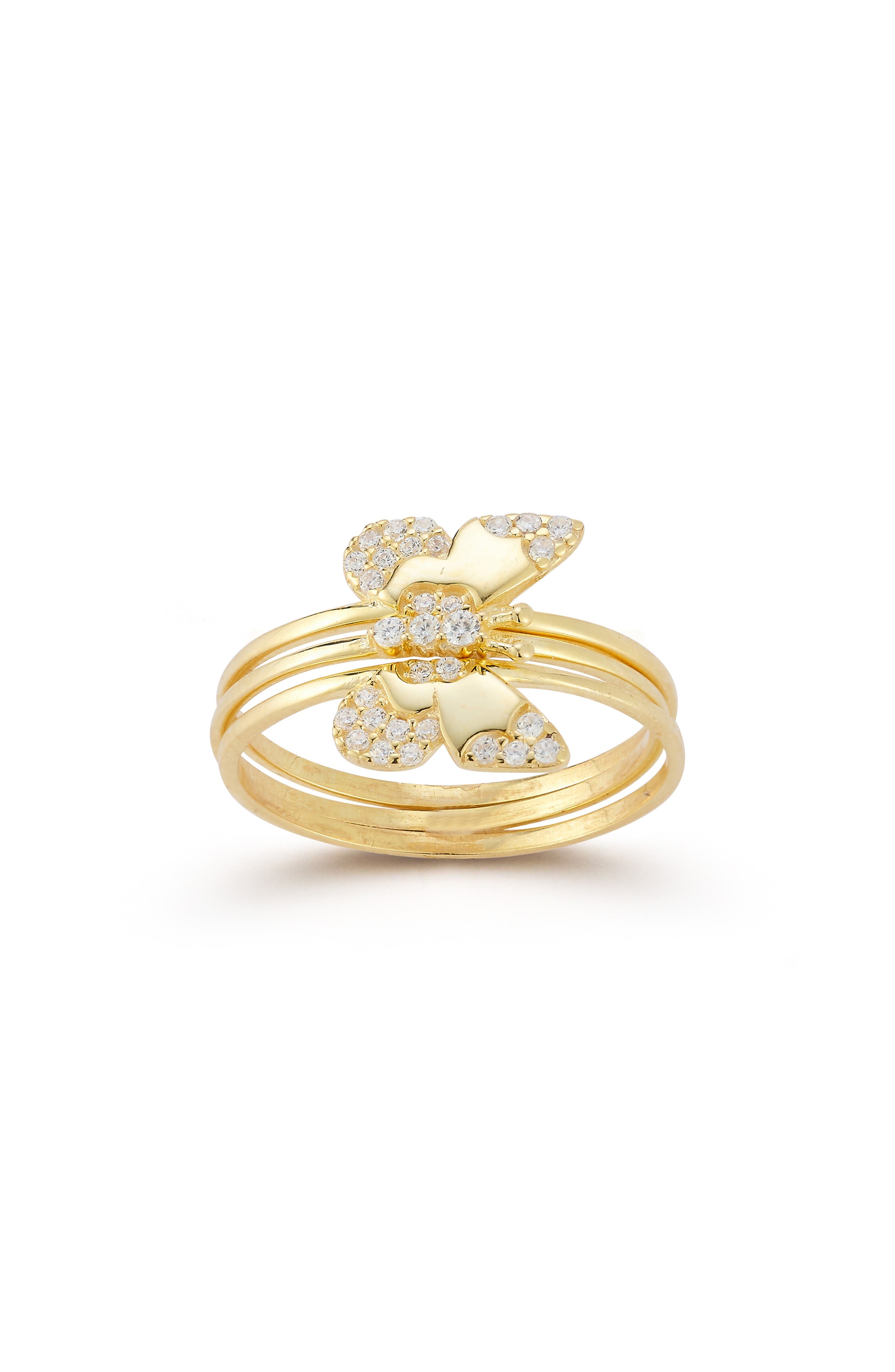 Butterfly 3-Piece Ring Set