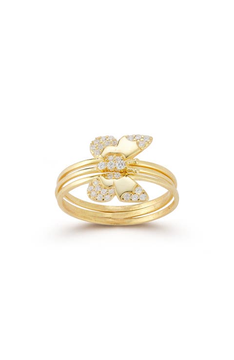 Butterfly 3-Piece Ring Set