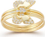SPHERA MILANO Butterfly 3-Piece Ring Set