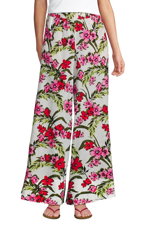 Tall Linen High Rise Palazzo Pants - Set Bottom