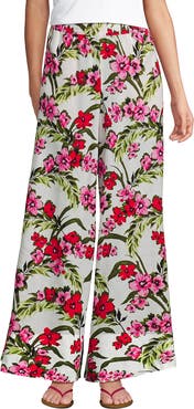 Lands' End Tall Linen High Rise Palazzo Pants - Set Bottom