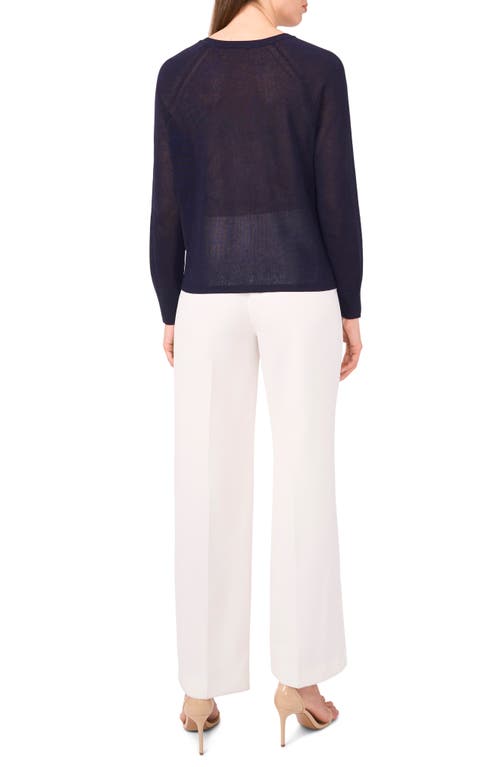 Halogenr Halogen(r) Crewneck Raglan Sleeve Sweater In Classic Navy