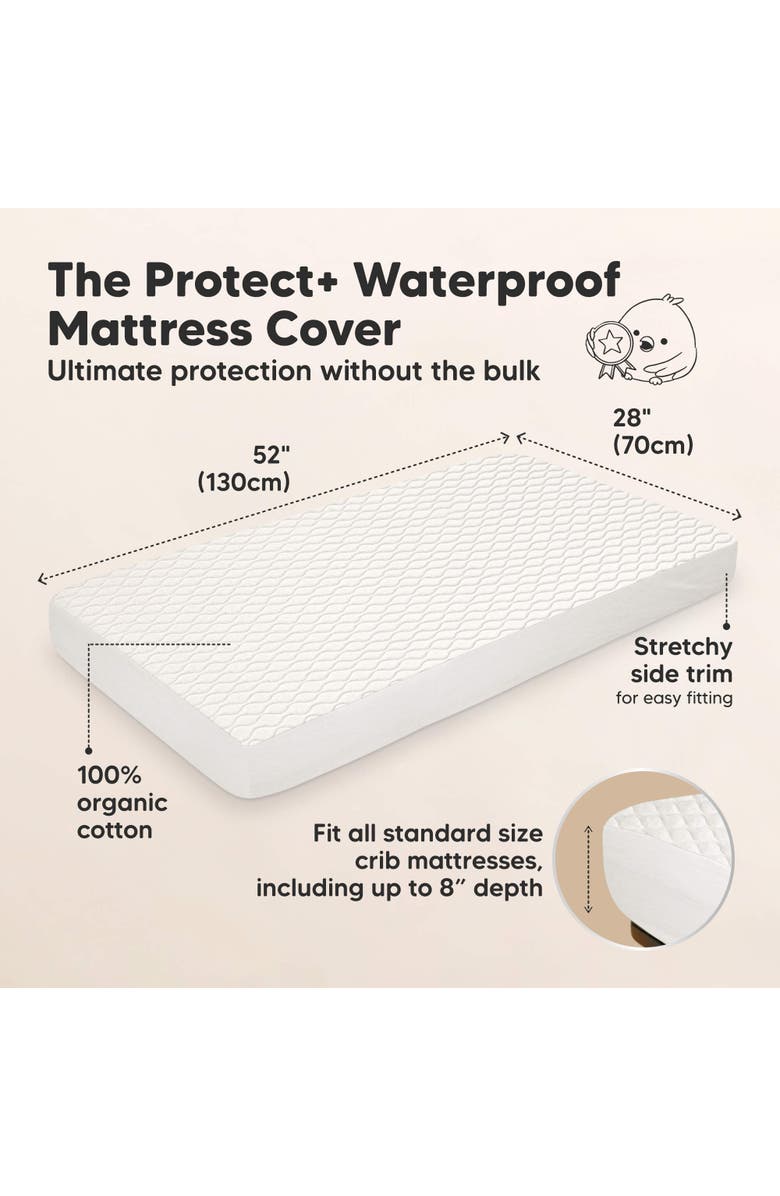 KeaBabies 1-Pack Mavy Protect+ Waterproof Crib Mattress Protector, Alternate, color, Soft White