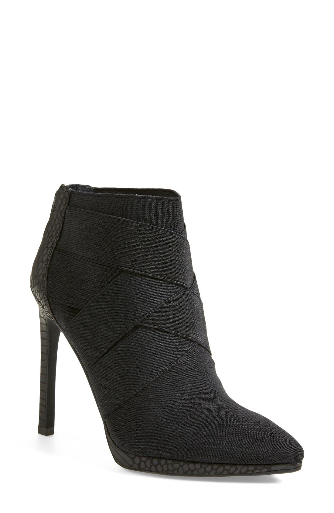 'Breen' Pointy Toe Bootie, Main, color, BLACK