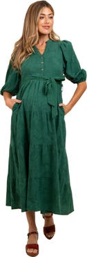 PinkBlush Floral Jacquard Button Front Tiered Dress