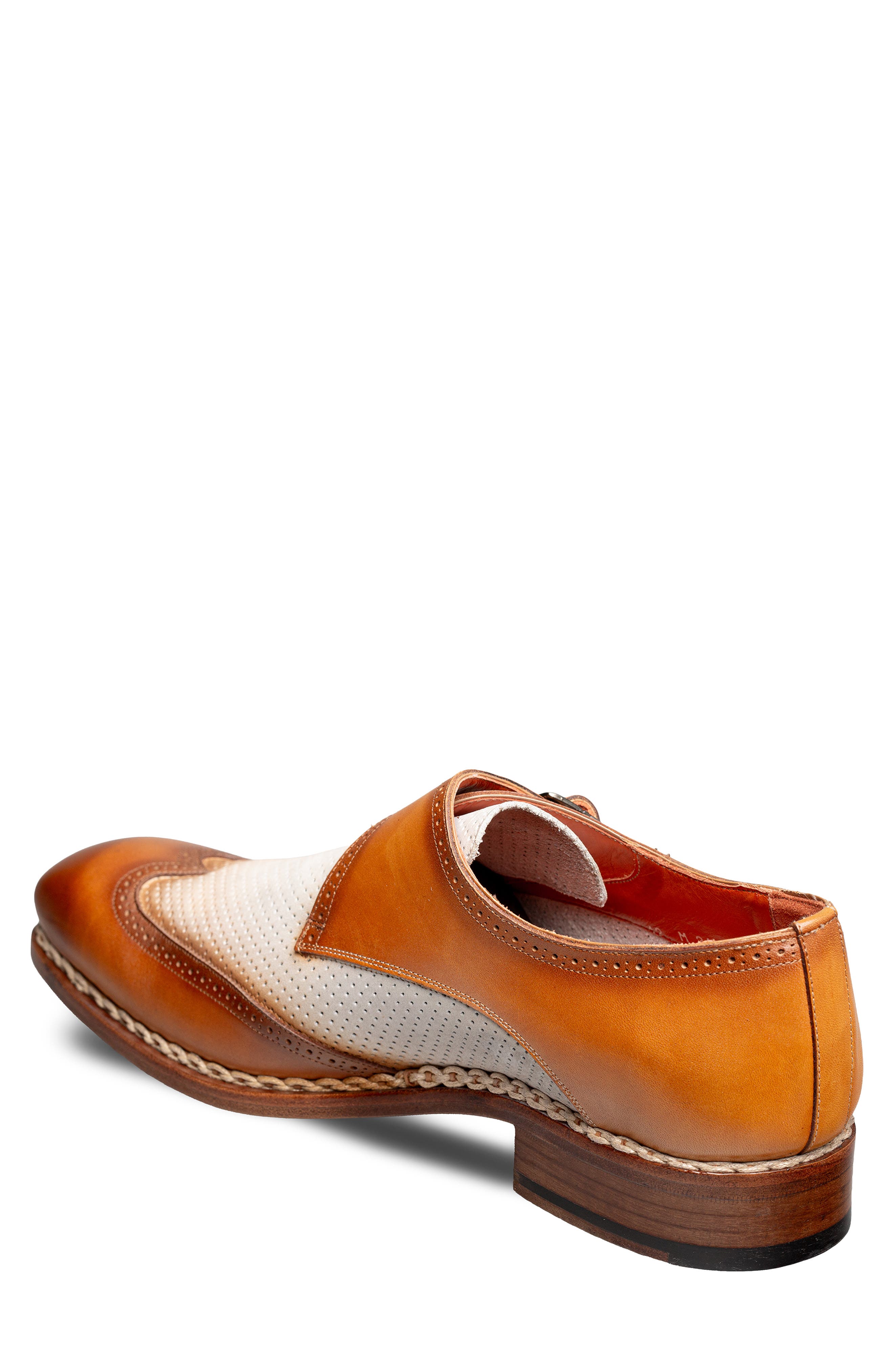 Mezlan Blanes Monk Strap Shoe, Alternate, color, Camel/ Bone