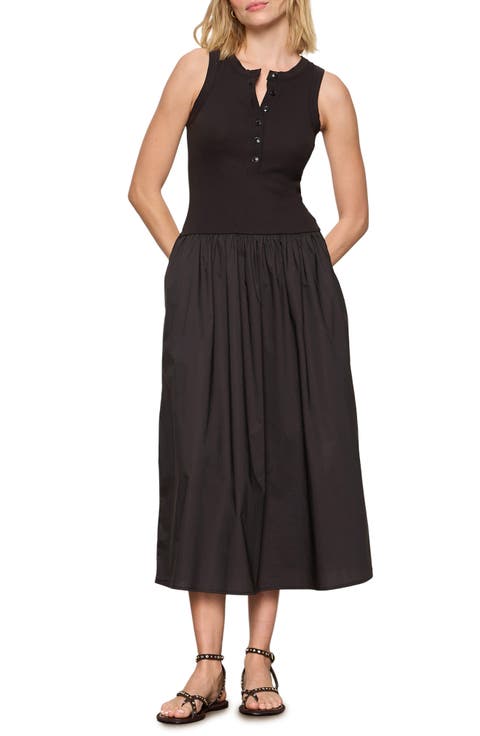 Breakaway Mixed Media Cotton Midi Dress