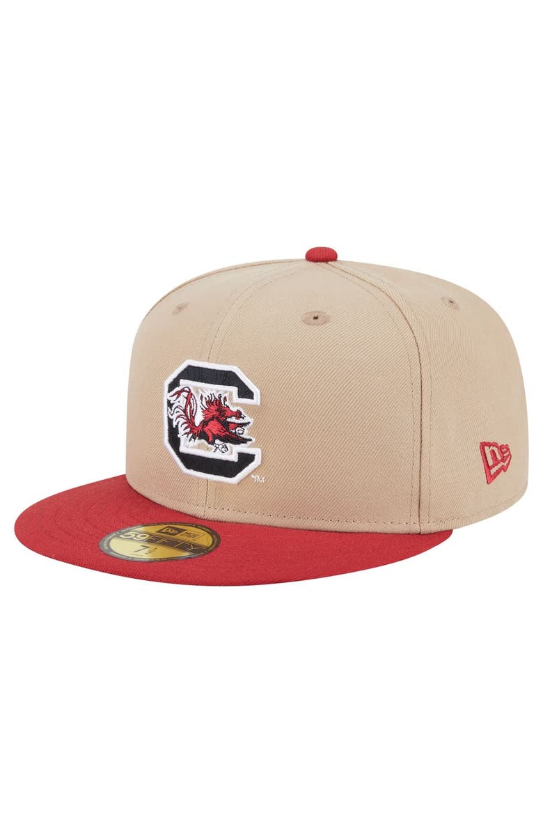 New Era Men's New Era Khaki South Carolina Gamecocks Two-Tone 59FIFTY Fitted Hat, Main, color, Khaki