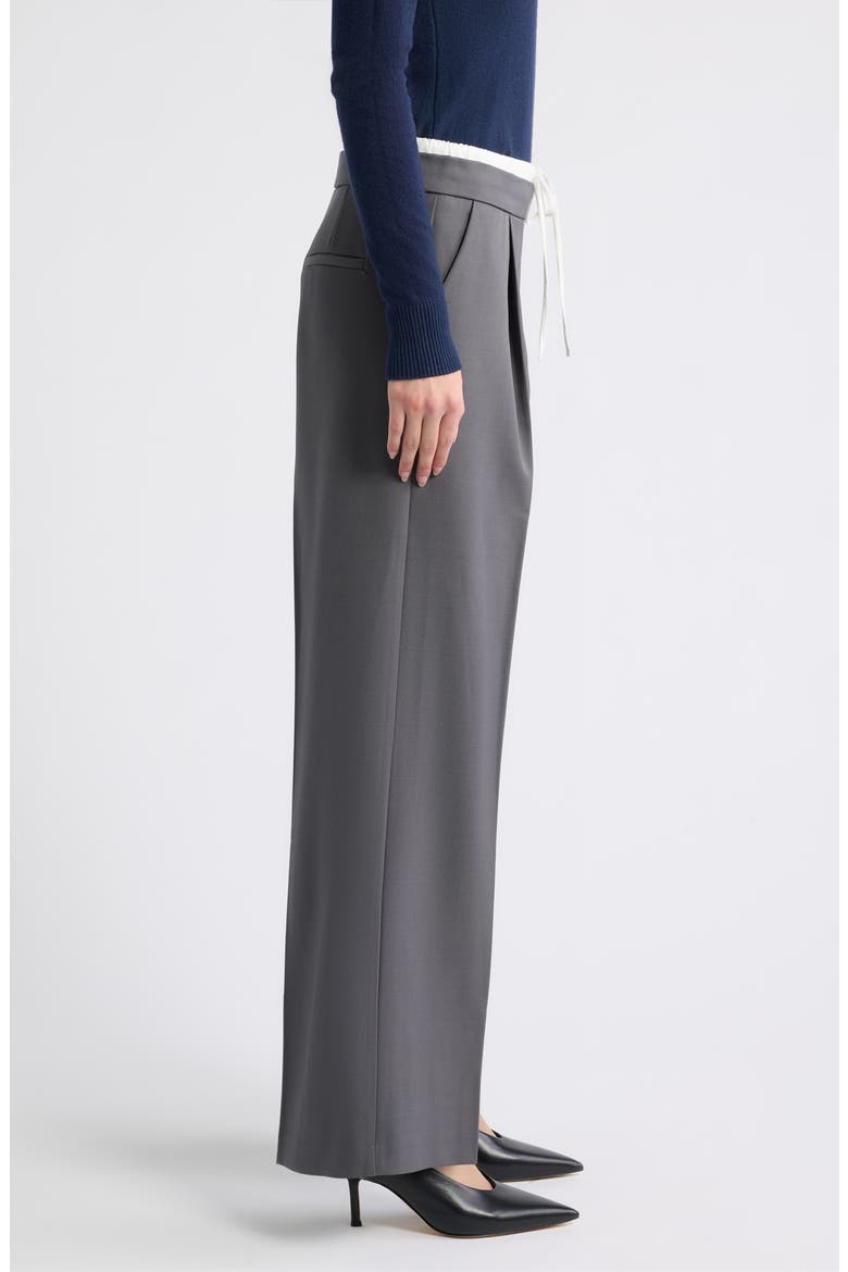 Tibi Contrast Detail Drawstring Pants, Alternate, color, GREY
