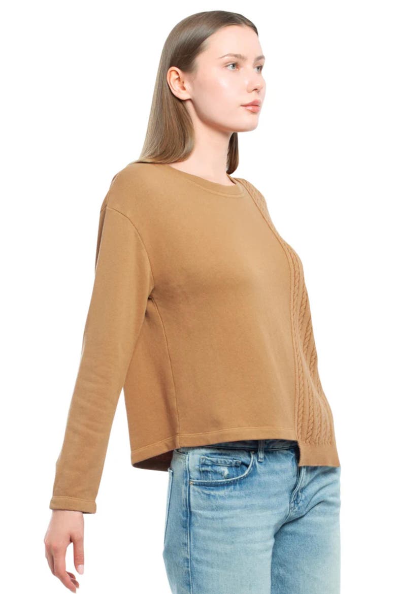 Round Neck Sweatshirt, Alternate, color, Medium Brown