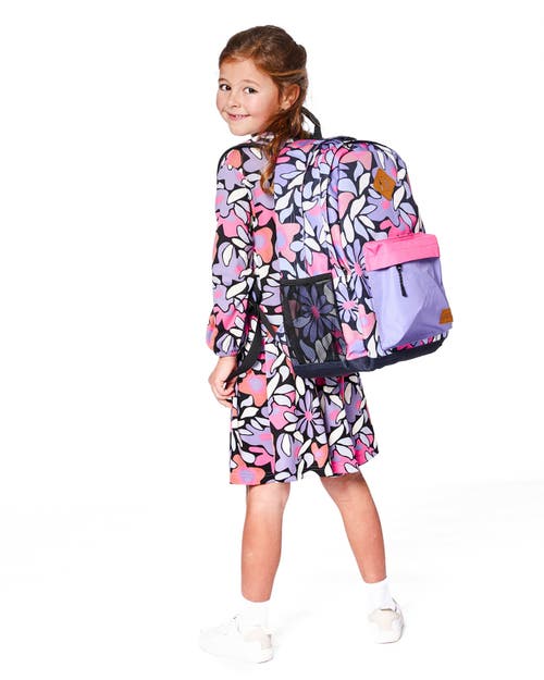 Deux Par Deux Kids Backpack Retro Flower In Multi
