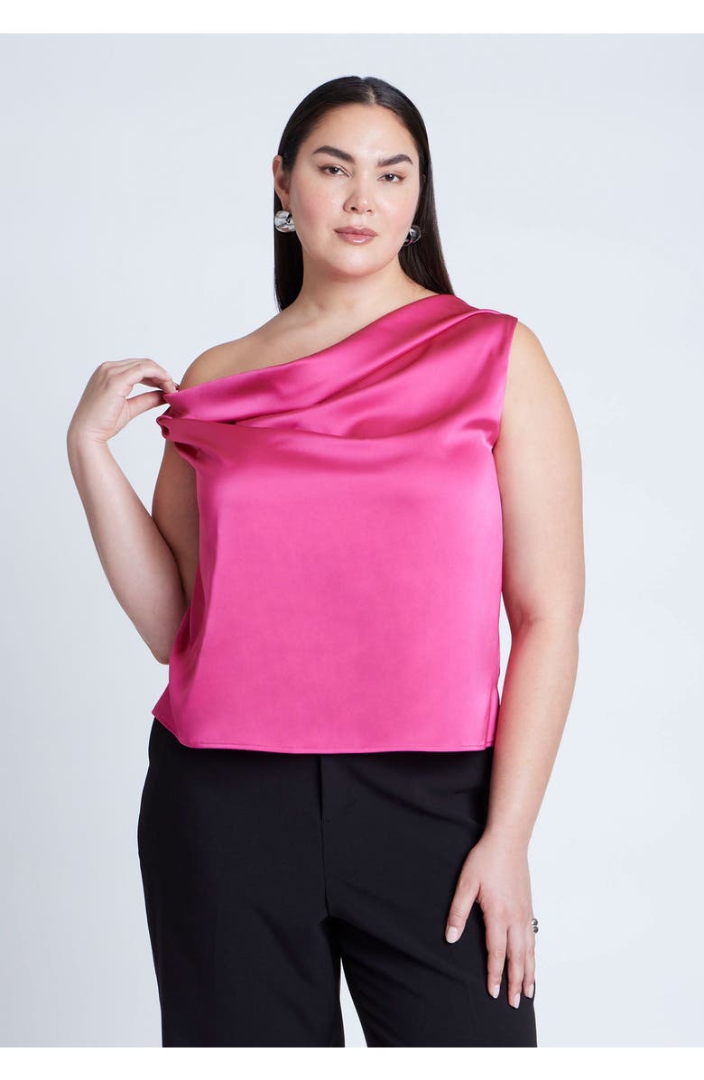 ELOQUII Twisted Satin Top, Main, color, Beetroot Purple
