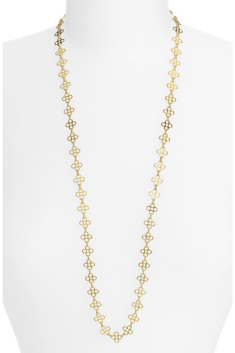 MINI CLOVER CHAIN NECKLACE, Alternate, color, GOLD