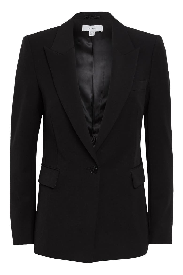 Gabi Peak Lapel Blazer, Alternate, color, BLACK