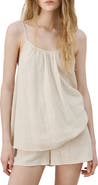MANGO Cotton Gauze Pajama Top