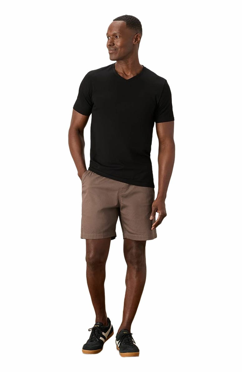 Pact Luxe Stretch Jersey Slim V-Neck Tee, Main, color, Black