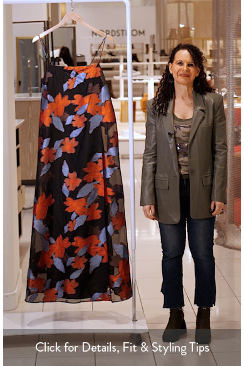 Delfina Floral Jacquard Organza Evening Dress video