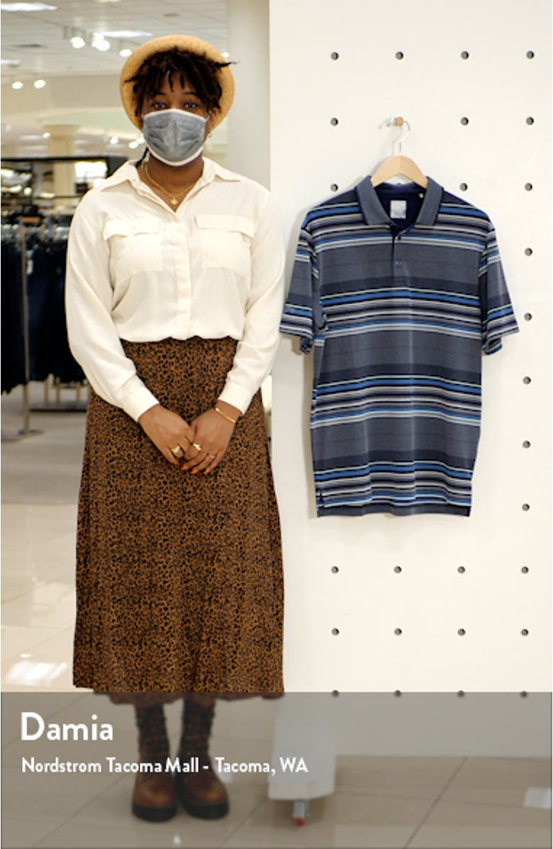 Swing Tech<sup>™</sup> Oxford Stripe Performance Golf Polo, sales video thumbnail
