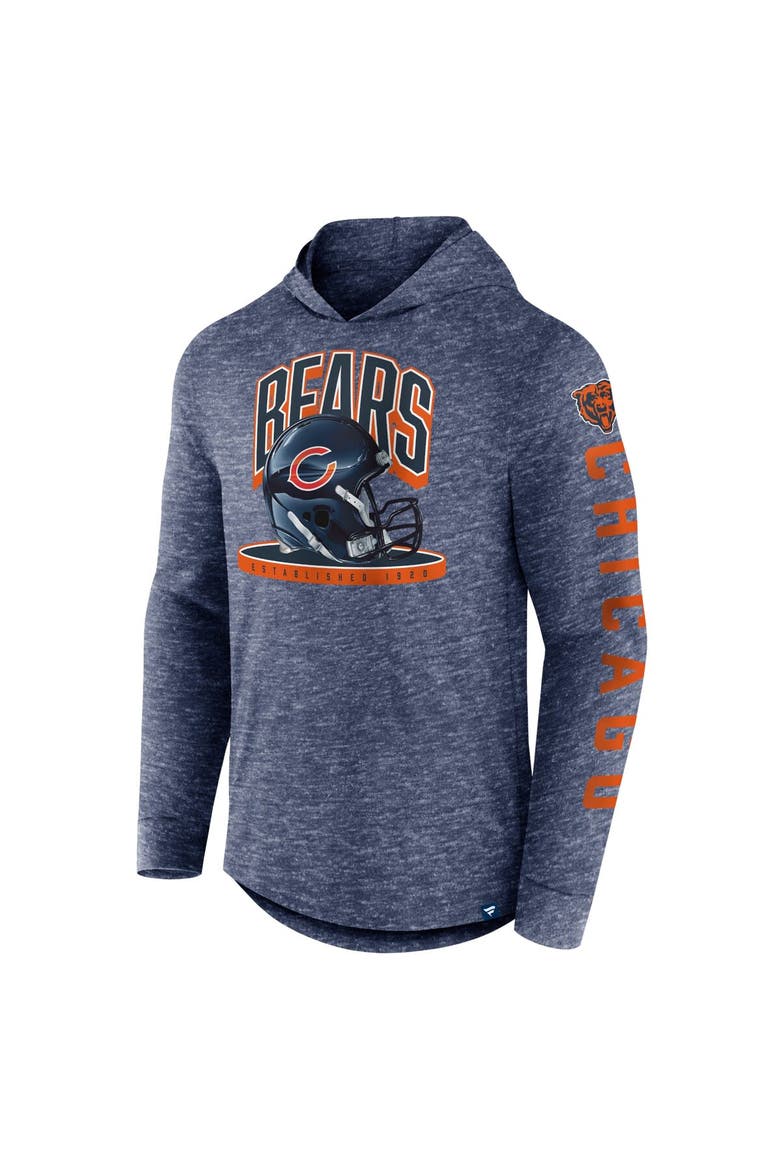 Men's Fanatics Branded Navy Chicago Bears Helmet Platform Long Sleeve Hoodie T-Shirt, Alternate, color, Navy