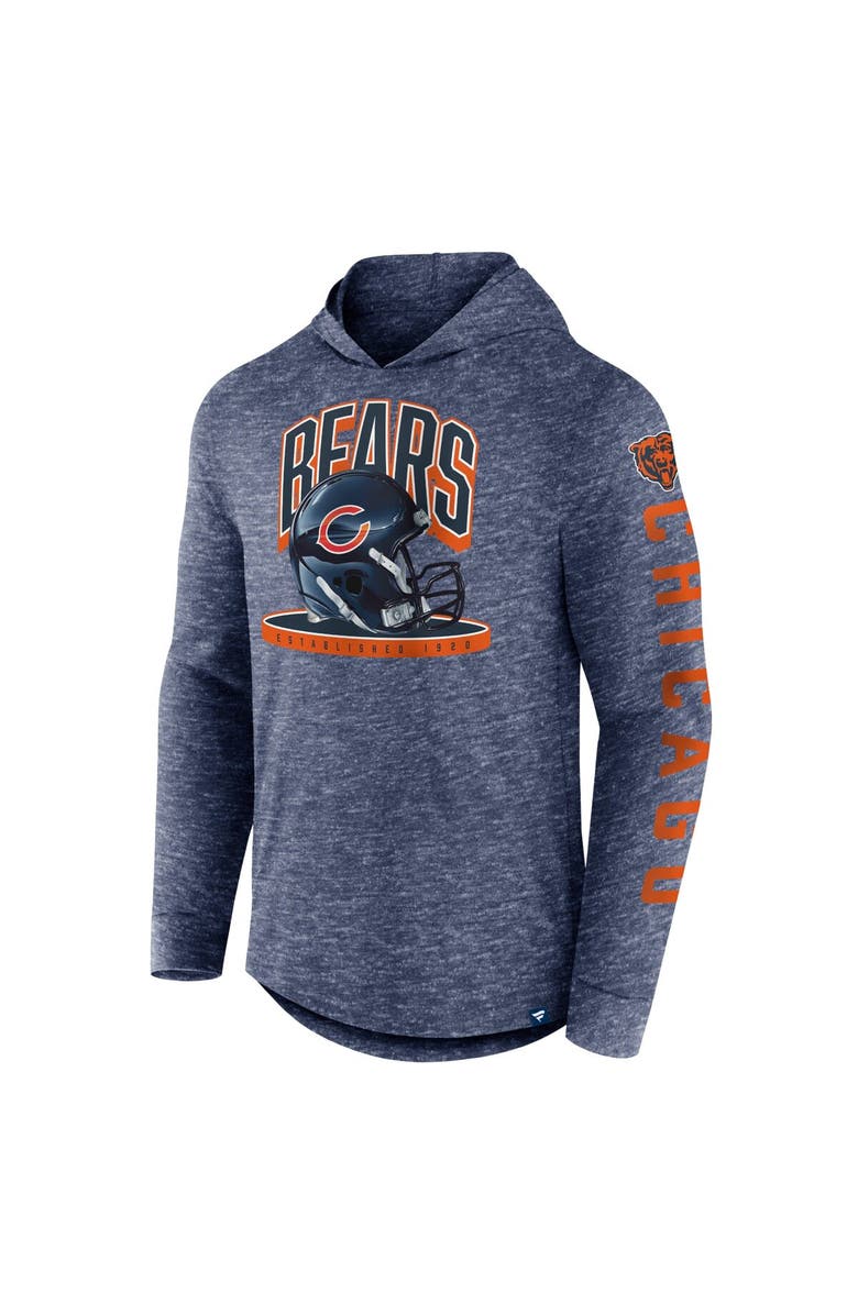 FANATICS Men's Fanatics Branded Navy Chicago Bears Helmet Platform Long Sleeve Hoodie T-Shirt, Alternate, color, 
