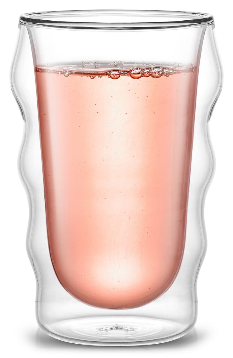 JoyJolt Set of 2 Double Wall Flux Tumbler, Main, color, Clear