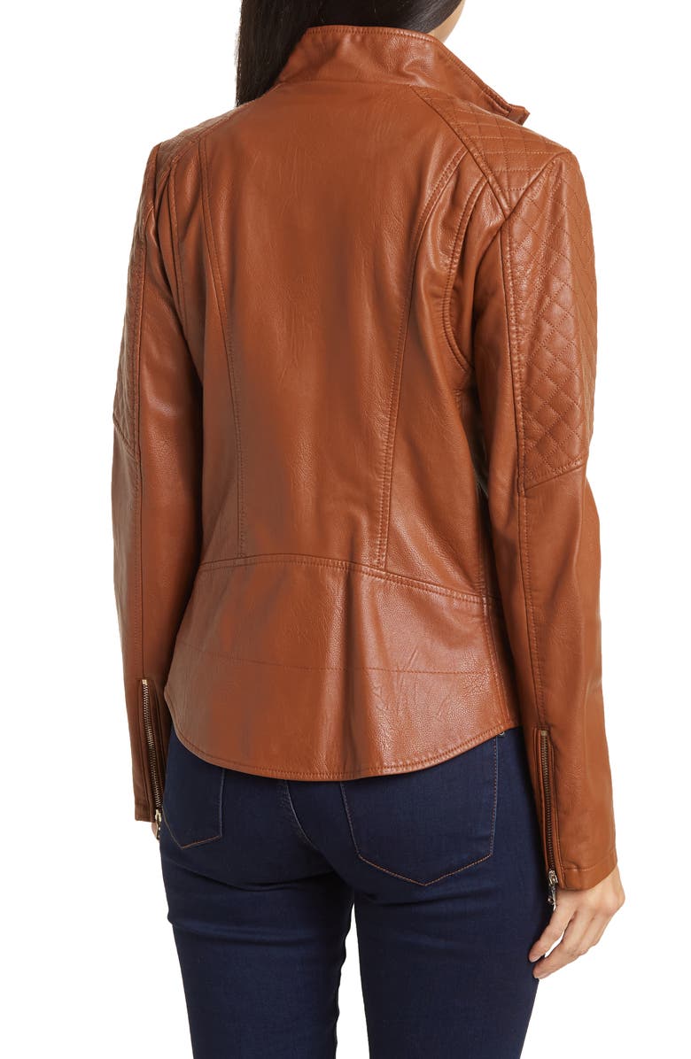 GUESS Faux Leather Quilted Jacket, Alternate, color, 