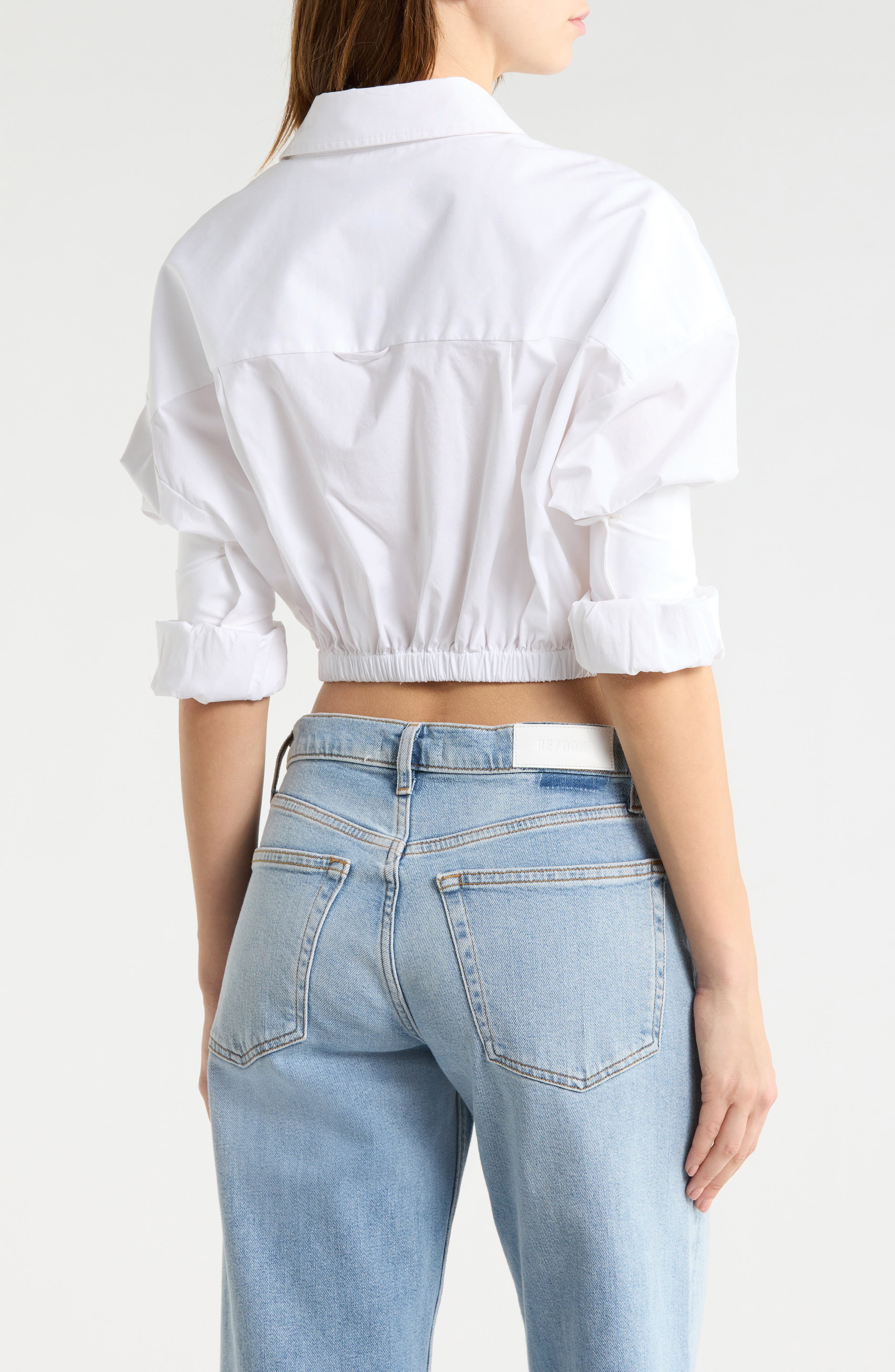 Lisa Crop Button-Up Tie Waist Top - image 2