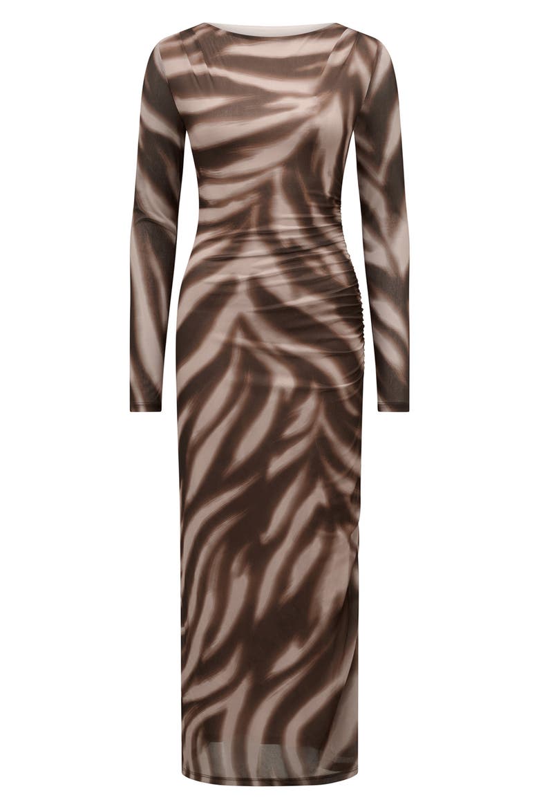 Alannah Floral Long Sleeve Mesh Midi Dress, Alternate, color, ZAYA ABSTRACT