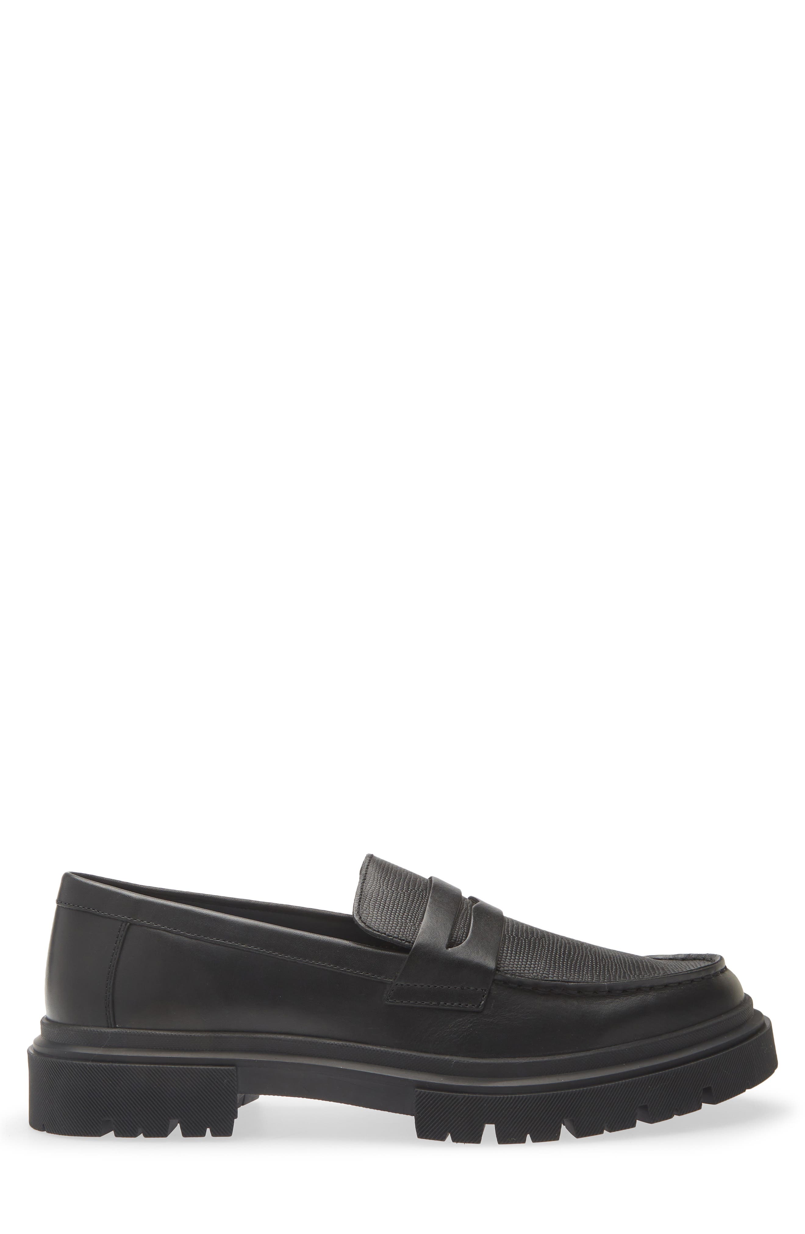 Zevon Penny Loafer, Alternate, color, BLACK LEATHER