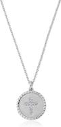 Crislu Brilliant Round Cross Medallion Pendant Necklace