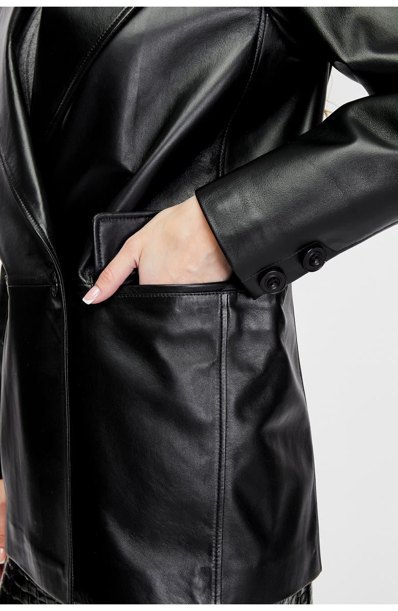 Furniq UK Cassandra Leather Jacket, Alternate, color, Black