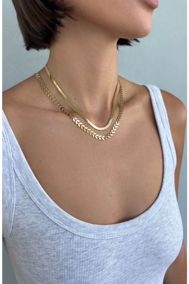 18k Yellow Gold Plated Necklace Set, Alternate, color, GOLD