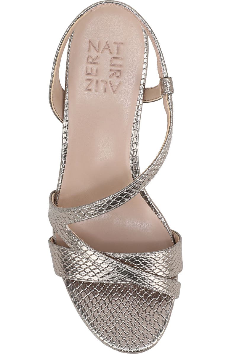 Naturalizer Abby Half d'Orsay Sandal, Alternate, color, Pewter Snake Faux Leather