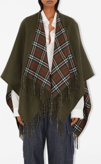 【BURBERRY】REVERSIBLE WOOL CAPE Burberry Reversible Wool Cape | Nordstrom