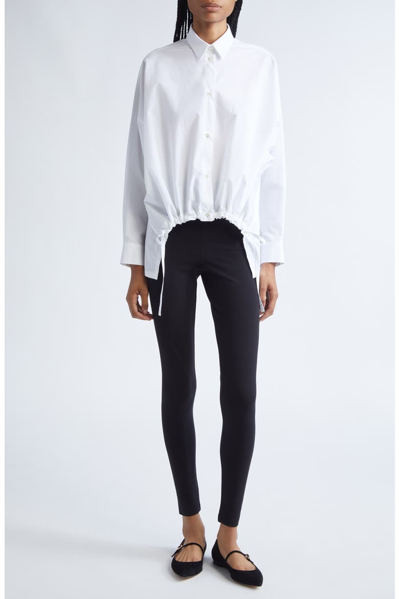 Oversize Cotton Poplin Button-Up Shirt, Alternate, color, WHITE
