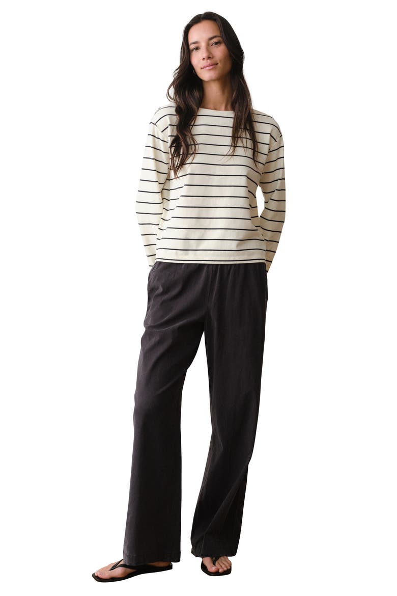 Allison Twill Wide Leg Trouser Pants, Alternate, color, FADED BLACK
