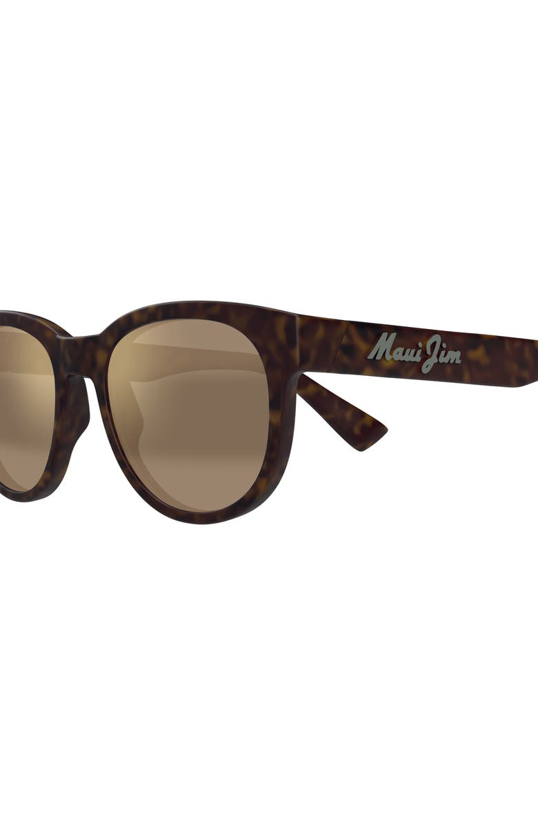 Maui Jim Maoli 52mm PolarizedPlus2<sup
®</sup
Round Sunglasses, Alternate, color, Matte Dark Havana