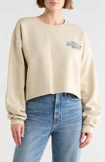 Junk Food Chevy Trucks Graphic Pullover Crop Sweater
