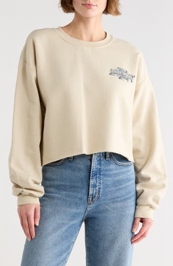 Junk Food Chevy Trucks Graphic Pullover Crop Sweater in Sand at Nordstrom Rack, Size Large