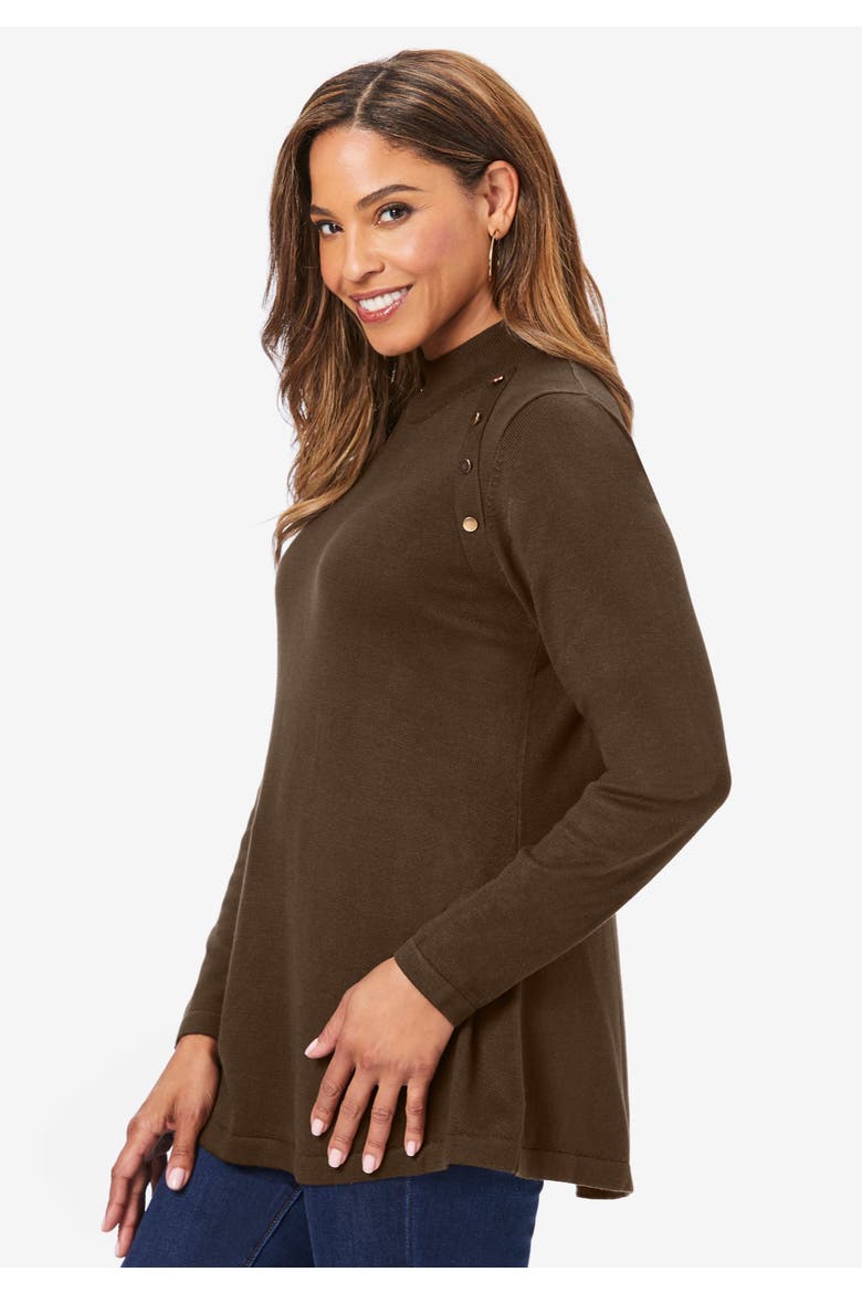 Cable Crewneck Sweater, Alternate, color, RICH BURGUNDY