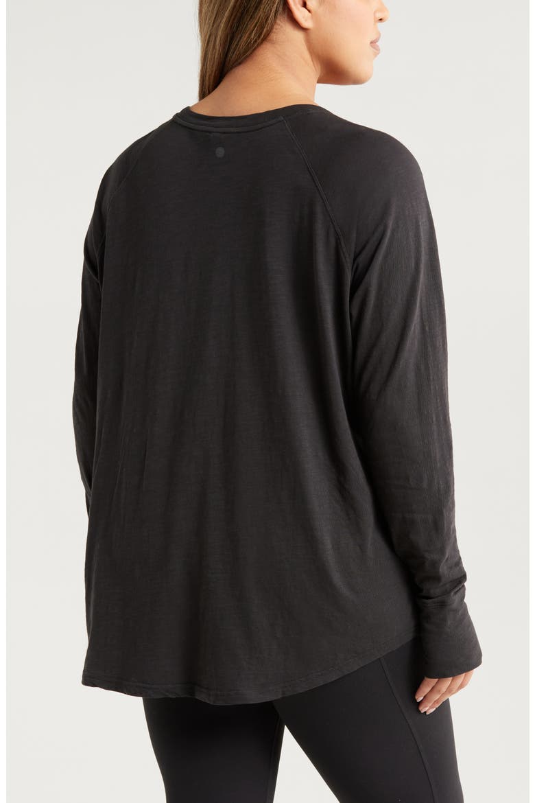 Relaxed Washed Cotton Top, Alternate, color, BLACK