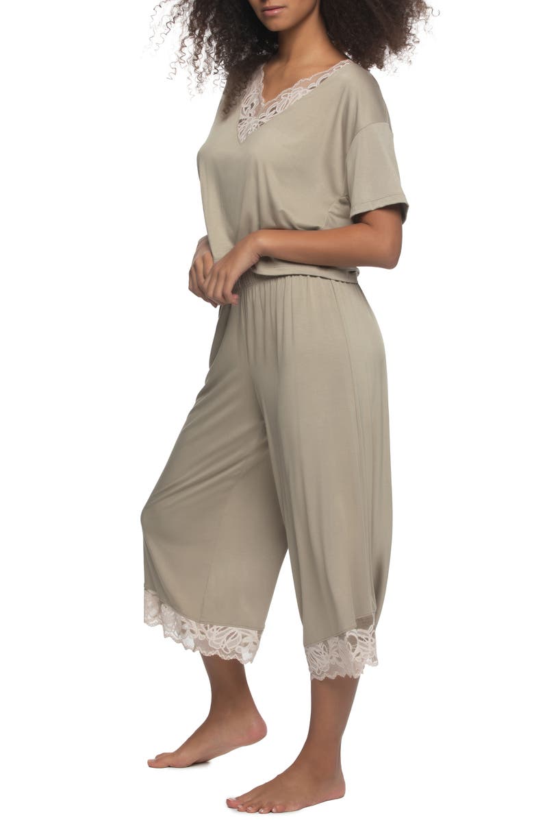 Felina Amelie Crop Pajamas, Alternate, color, Abby Stone