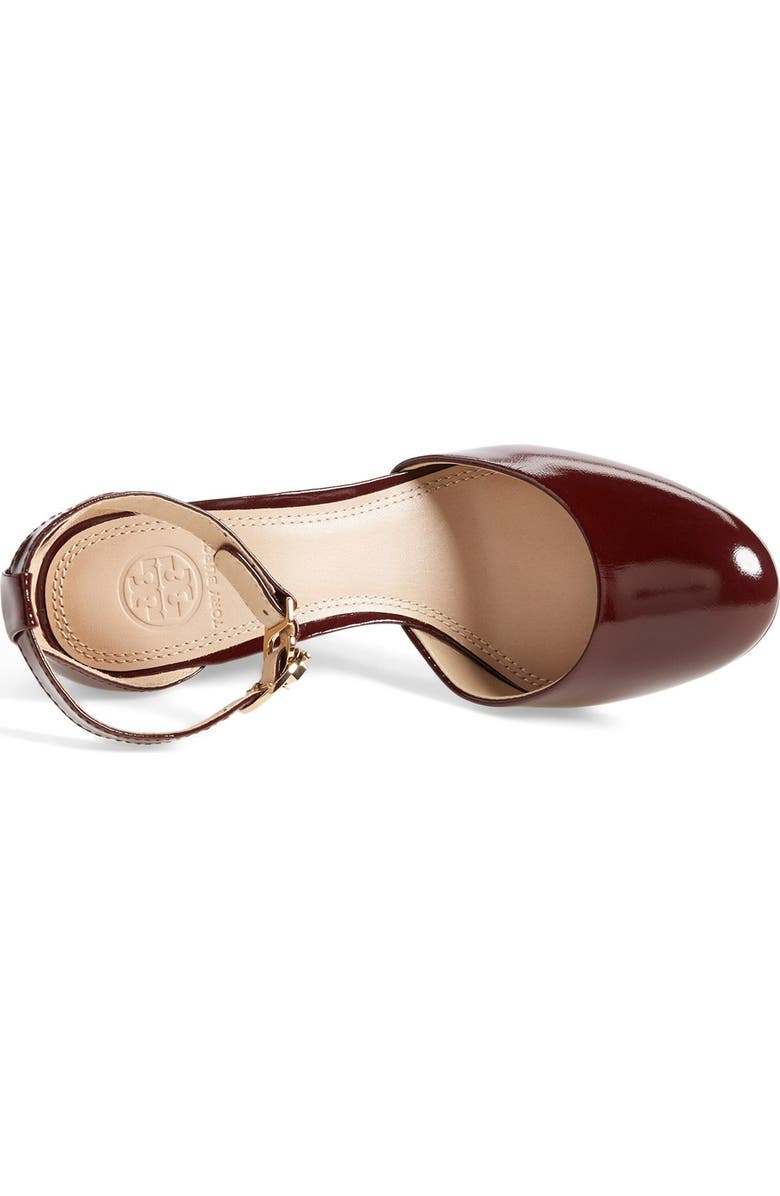 Tory Burch 'Thames' Patent Leather Ankle Strap Wedge, Alternate, color,
