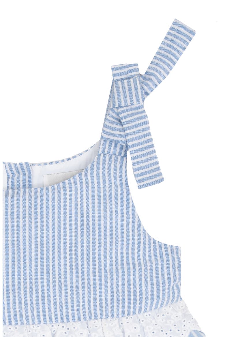 Tiered Stripe Cotton Dress, Alternate, color, BLUE