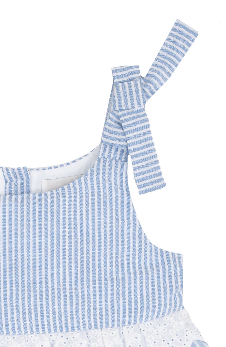 Rare Editions Tiered Stripe Cotton Dress, Alternate, color, 
